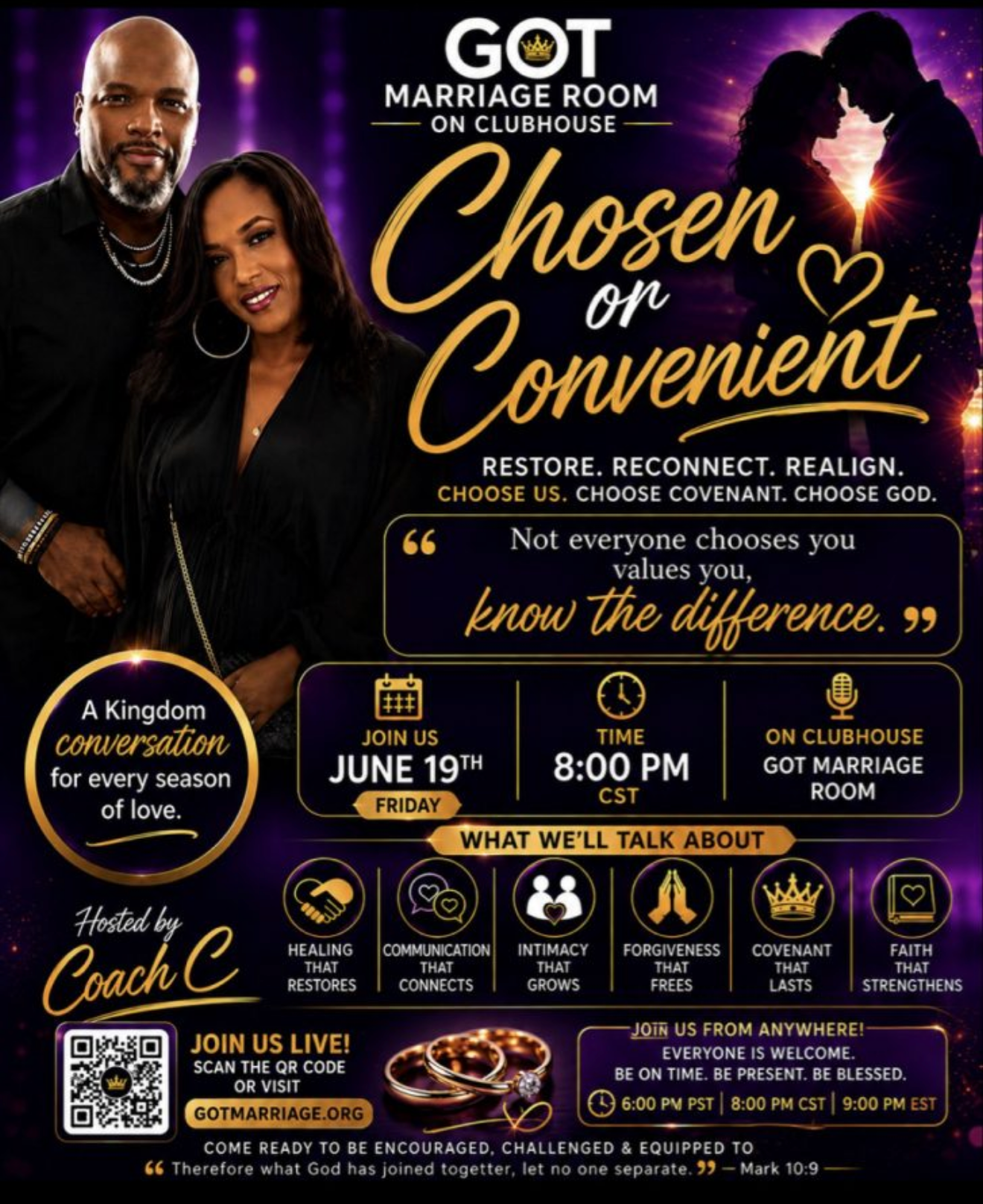 Chosen or Convenient, GOT Marriage Room on Clubhouse, June 19